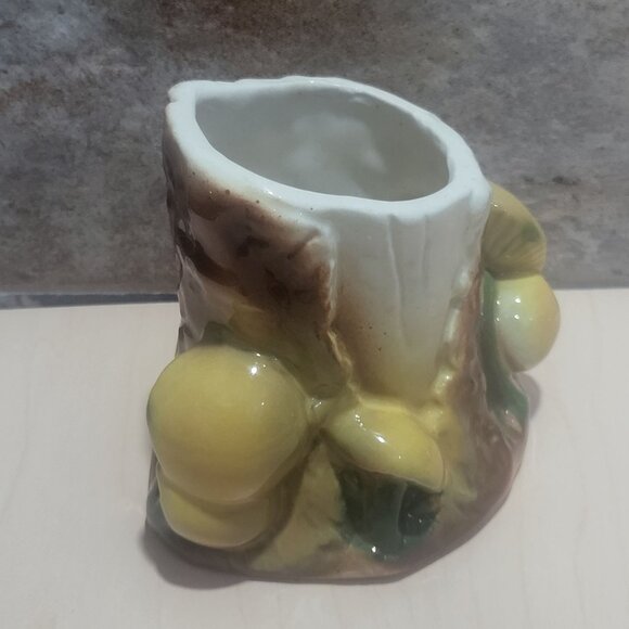 Vintage Ceramic Tree Stump Mushrooms Planter Vase - Picture 8 of 10